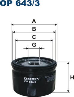 Filtron OP643/3 - Eļļas filtrs autospares.lv