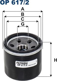 Filtron OP 617/2 - Eļļas filtrs autospares.lv