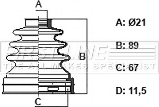 First Line FCB6402 - Bellow, drive shaft www.autospares.lv