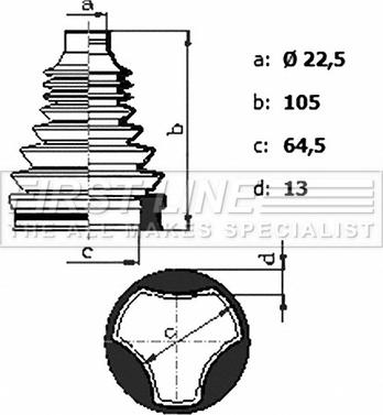 First Line FCB6434 - Пыльник, приводной вал www.autospares.lv