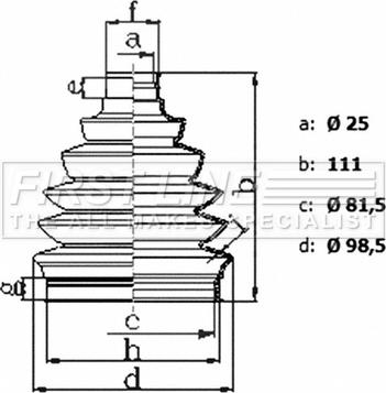 First Line FCB6436 - Putekļusargs, Piedziņas vārpsta www.autospares.lv