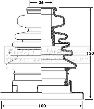 First Line FCB6186 - Пыльник, приводной вал www.autospares.lv