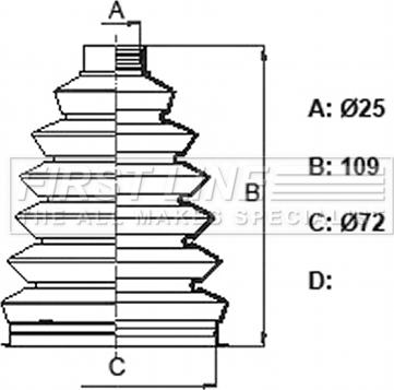 First Line FCB6122 - Putekļusargs, Piedziņas vārpsta autospares.lv