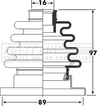 First Line FCB6252 - Bellow, drive shaft www.autospares.lv