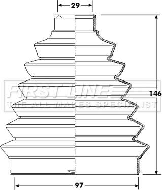 First Line FCB6213 - Пыльник, приводной вал www.autospares.lv