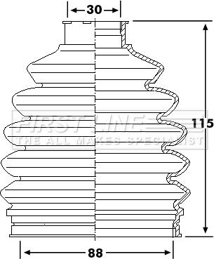 First Line FCB6236 - Пыльник, приводной вал www.autospares.lv