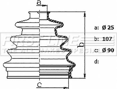 First Line FCB6227R - Пыльник, приводной вал www.autospares.lv