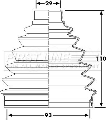 First Line FCB6227 - Пыльник, приводной вал www.autospares.lv