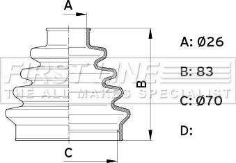 First Line FCB1005 - Пыльник, приводной вал www.autospares.lv