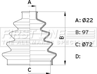 First Line FCB1007 - Putekļusargs, Piedziņas vārpsta www.autospares.lv