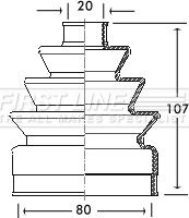 First Line FCB2065 - Пыльник, приводной вал www.autospares.lv