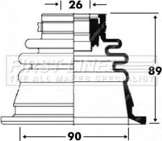 First Line FCB2848 - Пыльник, приводной вал www.autospares.lv