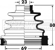 First Line FCB2854 - Пыльник, приводной вал www.autospares.lv