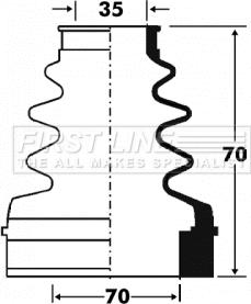 First Line FCB2880 - Пыльник, приводной вал www.autospares.lv