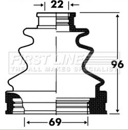 First Line FCB2872 - Пыльник, приводной вал www.autospares.lv