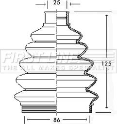 First Line FCB2302R - Пыльник, приводной вал www.autospares.lv