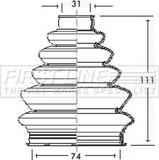 First Line FCB2327 - Пыльник, приводной вал www.autospares.lv