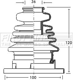 First Line FCB2714 - Пыльник, приводной вал www.autospares.lv