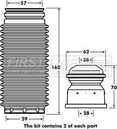 First Line FPK7053 - Putekļu aizsargkomplekts, Amortizators autospares.lv