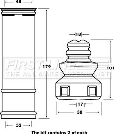 First Line FPK7004 - Dust Cover Kit, shock absorber www.autospares.lv