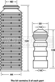 First Line FPK7087 - Putekļu aizsargkomplekts, Amortizators www.autospares.lv