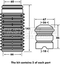 First Line FPK7034 - Dust Cover Kit, shock absorber www.autospares.lv