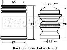 First Line FPK7025 - Пылезащитный комплект, амортизатор www.autospares.lv