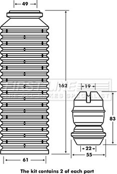 First Line FPK7076 - Putekļu aizsargkomplekts, Amortizators www.autospares.lv