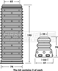 First Line FPK7073 - Putekļu aizsargkomplekts, Amortizators autospares.lv