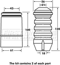 First Line FPK7077 - Пылезащитный комплект, амортизатор www.autospares.lv