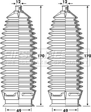 First Line FSG3406 - Комплект пыльника, рулевое управление www.autospares.lv