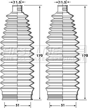 First Line FSG3419 - Putekļusargu komplekts, Stūres iekārta autospares.lv