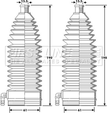 First Line FSG3424 - Putekļusargu komplekts, Stūres iekārta autospares.lv