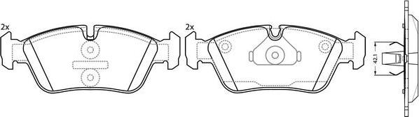 FIT FP0558 - Тормозные колодки, дисковые, комплект www.autospares.lv