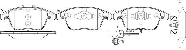 FIT FP1535E - Тормозные колодки, дисковые, комплект www.autospares.lv