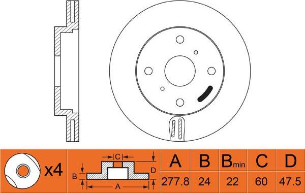 FIT FR0434V - Brake Disc www.autospares.lv