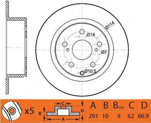 DJ Parts BD1455 - Bremžu diski www.autospares.lv