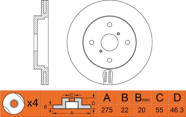 FIT FR0543V - Bremžu diski www.autospares.lv