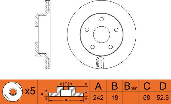 FIT FR0387V - Brake Disc www.autospares.lv