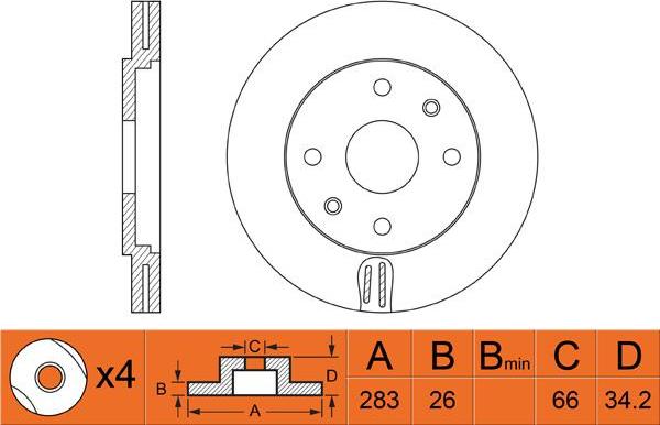 FIT FR0263V - Bremžu diski autospares.lv