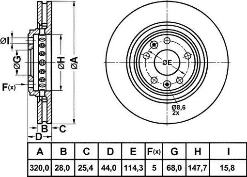 FIT FR1009V - Bremžu diski www.autospares.lv