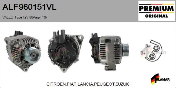 FLAMAR ALF960151VL - Alternator www.autospares.lv