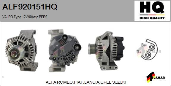 FLAMAR ALF920151HQ - Ģenerators www.autospares.lv