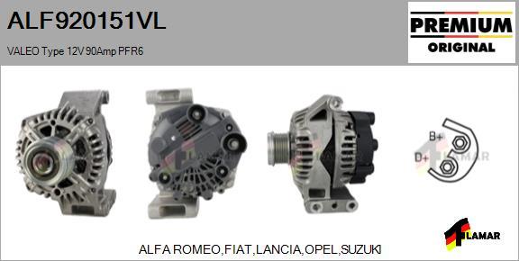 FLAMAR ALF920151VL - Генератор www.autospares.lv