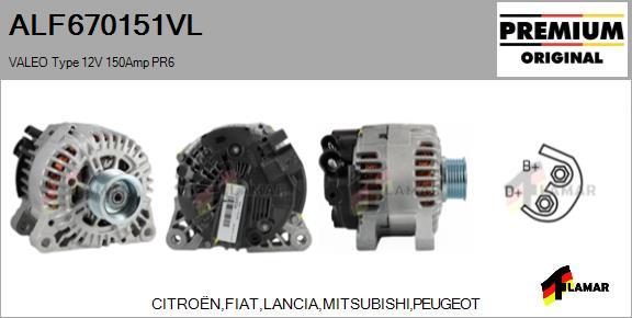 FLAMAR ALF670151VL - Alternator www.autospares.lv