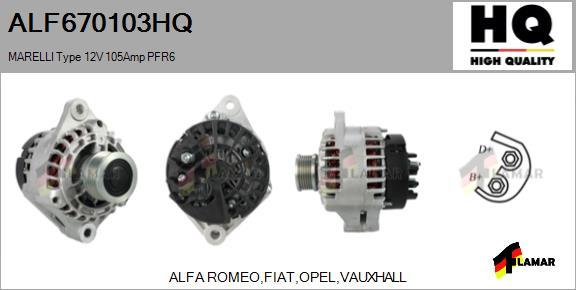 FLAMAR ALF670103HQ - Генератор www.autospares.lv