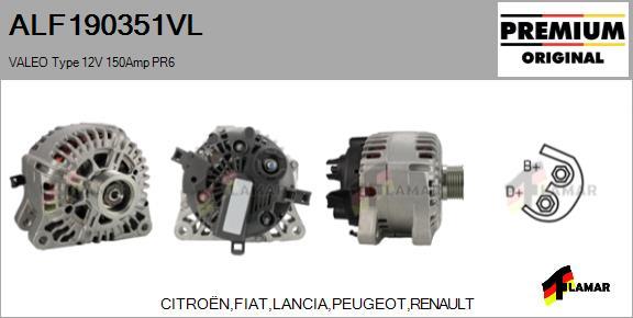 FLAMAR ALF190351VL - Alternator www.autospares.lv