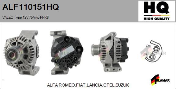 FLAMAR ALF110151HQ - Генератор www.autospares.lv