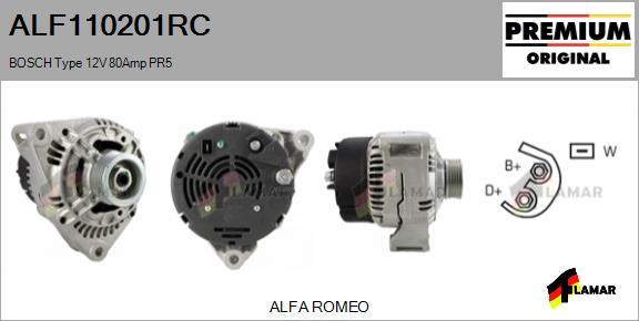 FLAMAR ALF110201RC - Alternator www.autospares.lv