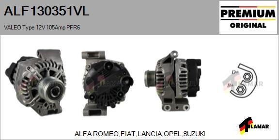 FLAMAR ALF130351VL - Alternator www.autospares.lv